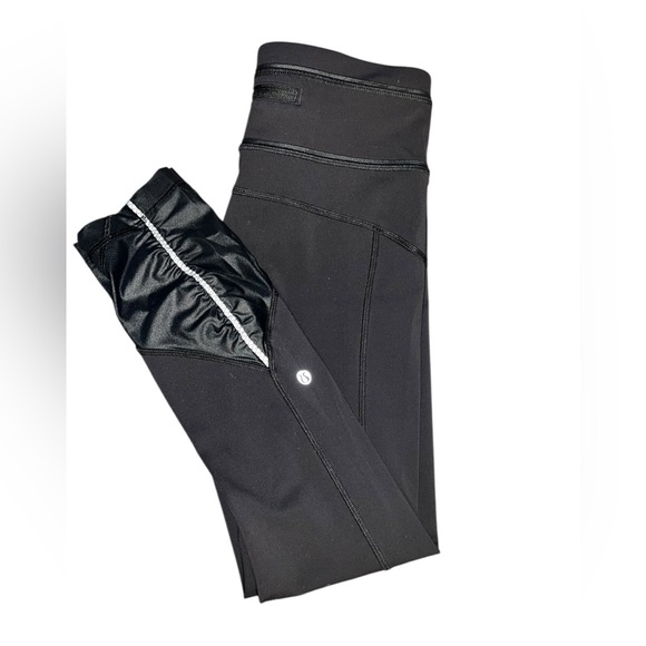 Lululemon Pace Queen Leggings – Black Reflective – Size 4 - Picture 1 of 3